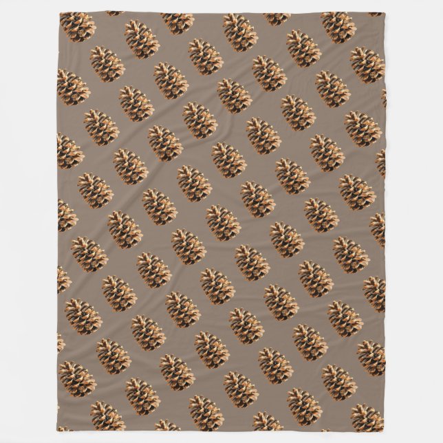 Pine Cone Fleece Blanket (Front)