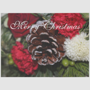 Pine Cone Floral Christmas Tissue Paper