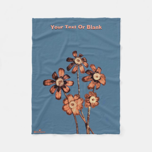 Pine Cone Flowers Fleece Blanket (Front)