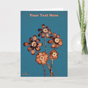 Pine Cone Flowers Holiday Card