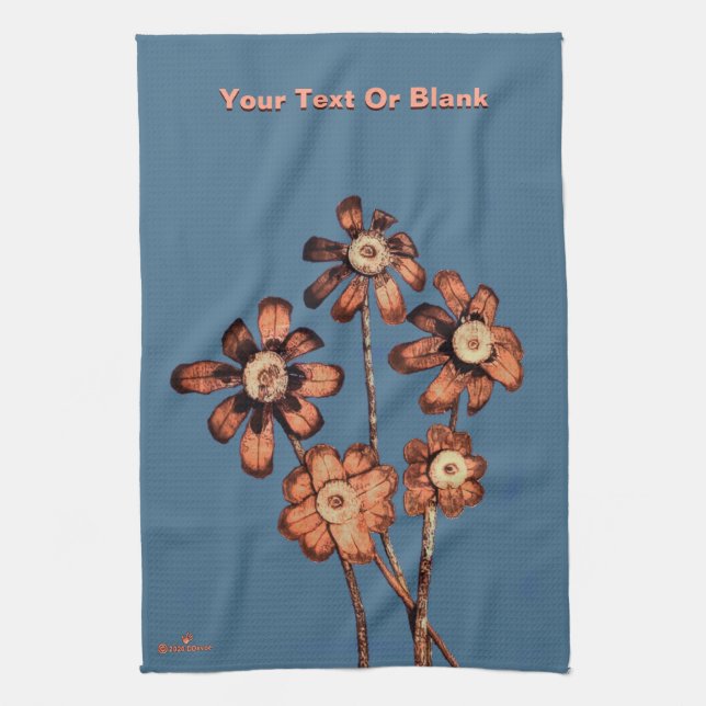 Pine Cone Flowers Tea Towel (Vertical)