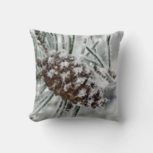 Pine Cone in the Snow Cushion