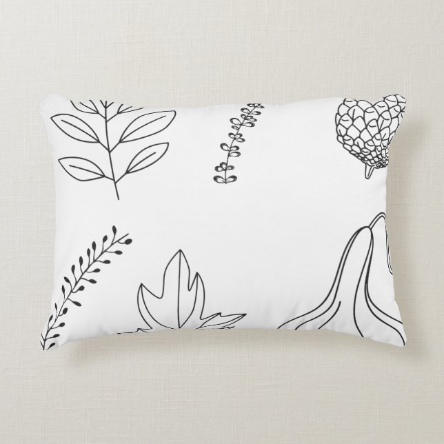 Pine cone leaf branch squash decorative cushion (Front)
