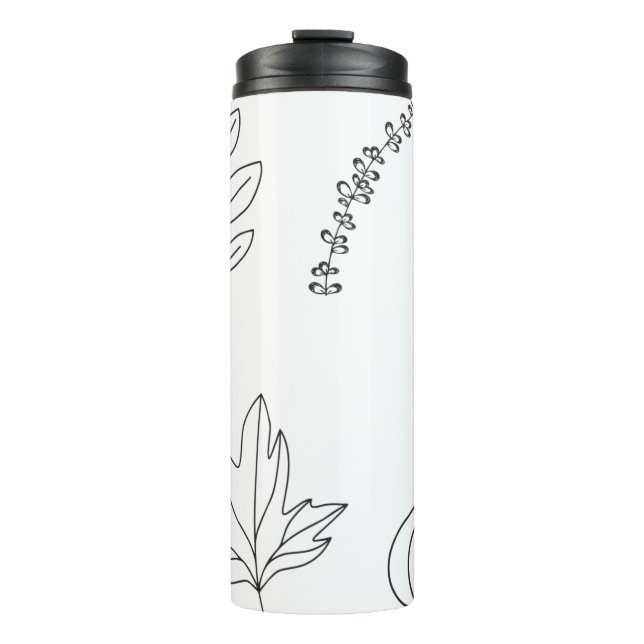 Pine cone leaf branch squash thermal tumbler (Front)