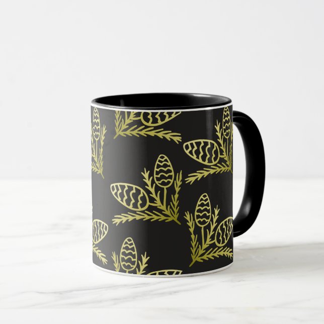 Pine Cone Modern Rustic Mug (Front Right)