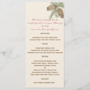 Pine Cone Nature on Cream Wedding Menu