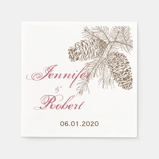 Pine Cone Nature Wedding Napkin (Front)