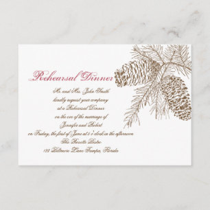 Pine Cone Nature Wedding Rehearsal Invitation