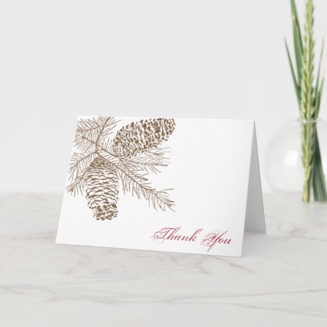 Pine Cone Nature Wedding Thank You card (Front)