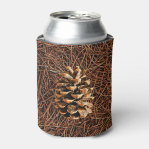 Pine Cone On Fallen Needles Can Cooler