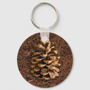 Pine Cone On Fallen Needles Key Ring