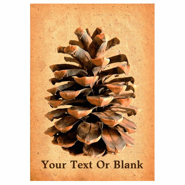 Pine Cone On Parchment Photo Sculpture Magnet (Front)