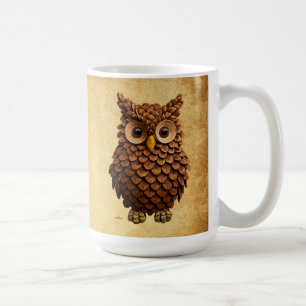 Pine Cone Owl Coffee Mug