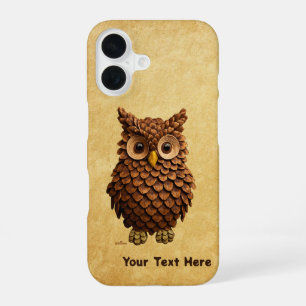 Pine Cone Owl iPhone 16 Case