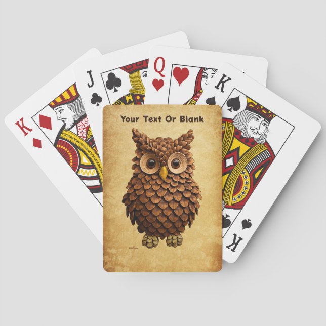 Pine Cone Owl Playing Cards (Back)