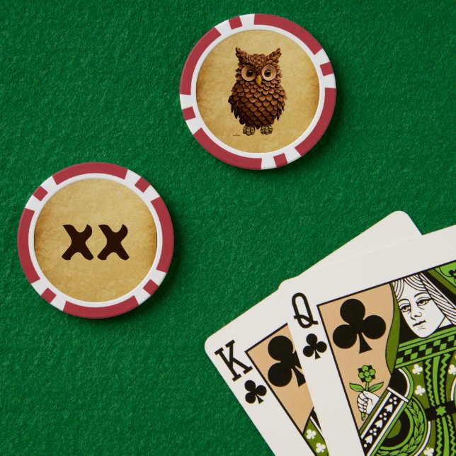 Pine Cone Owl Poker Chips (Poker Table (Double))