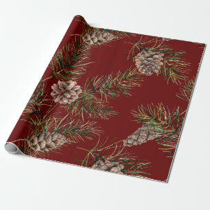 Pine Cone Pattern Wrapping Paper