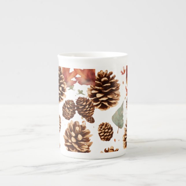 Pine Cone Perfection - Bone China Mug (Front)