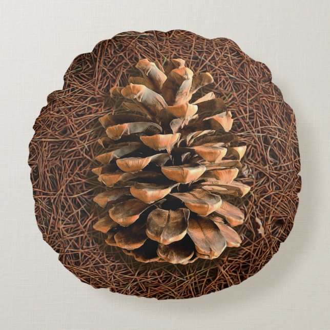 Pine Cone Round Cushion (Front)