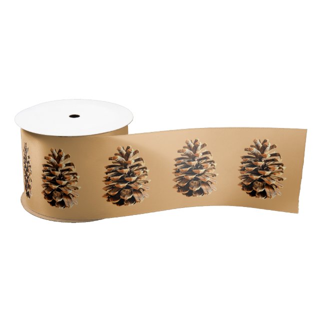 Pine Cone Satin Ribbon (Spool)