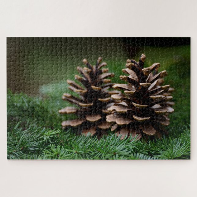 Pine Cone Seasons Greetings  Jigsaw Puzzle (Horizontal)