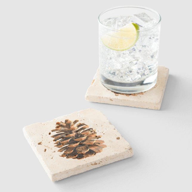 Pine Cone Stone Coaster (Side)