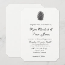 Pine cone Wedding Invitation