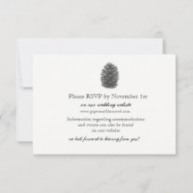 Pine Cone Wedding Reception Card