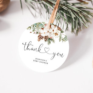 Pine cone winter Evergreen thank you Favour Tags