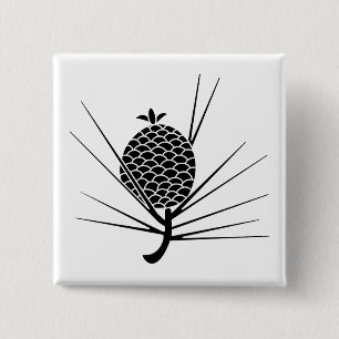 Pine cone with needles 15 cm square badge