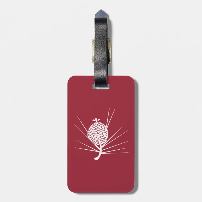 Pine cone with needles luggage tag (Back Vertical)