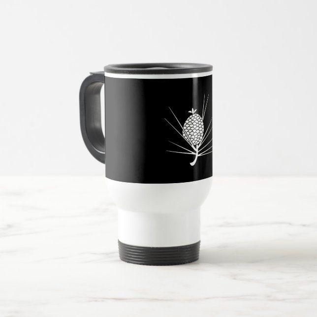 Pine cone with needles travel mug (Front Left)