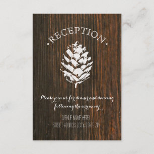 Pine Cone Wood Inspired Reception Invitation