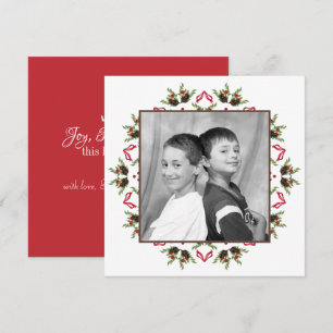 Pine cones and berries Mandala photo card square