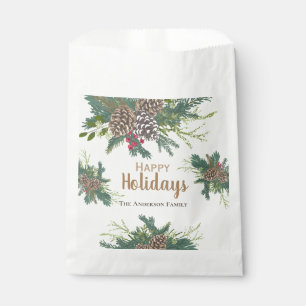 Pine cones and greenery Christmas Favour Bags