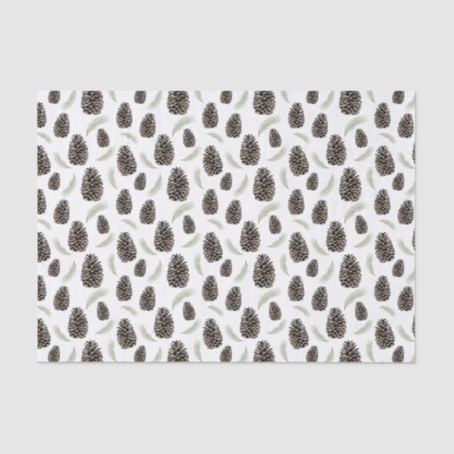 Pine Cones and Needles Tissue Paper (Front)