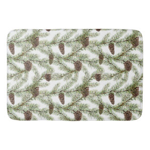 Pine Cones and Pine Branches Bath Mat