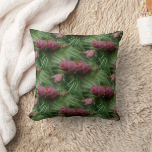Pine Cones And Pine Needles Nature Pattern Cushion