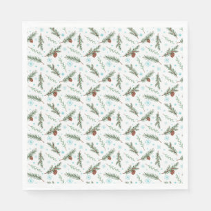 Pine Cones and Snow Flakes Napkin