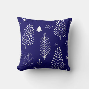 PINE CONES AND TREES Retro Throw Pillow