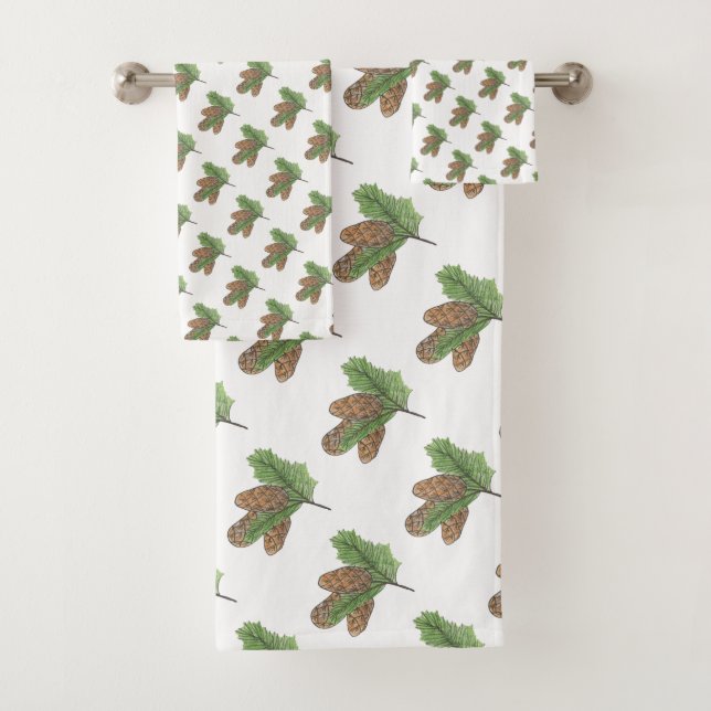 pine cones bath towel set (Insitu)