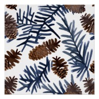 Pine Cones & Branches | Watercolor Winter Painting
