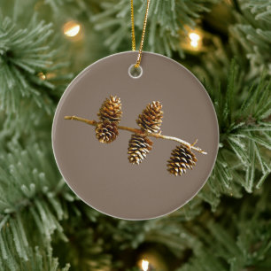 Pine Cones Ceramic Tree Decoration