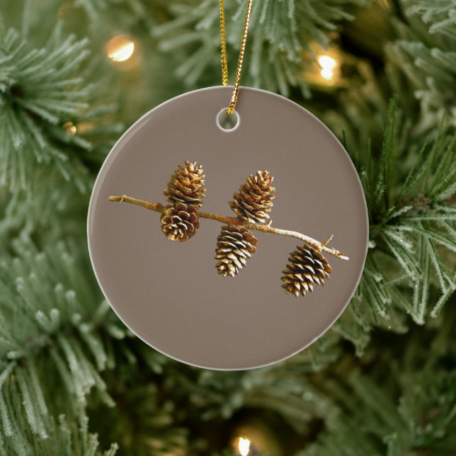 Pine Cones Ceramic Tree Decoration (Tree)