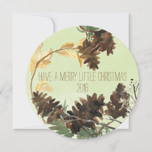 Pine Cones Chistmas Round Holiday Photo Card