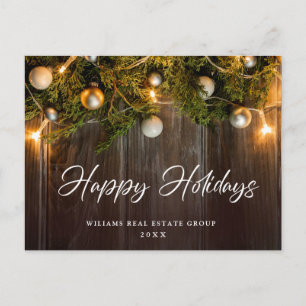 Pine Cones Christmas Holiday Corporate Greeting Postcard
