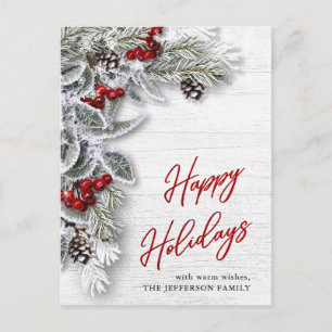 Pine Cones Christmas Holiday Corporate Greeting Postcard