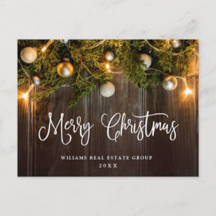 Pine Cones Christmas Holiday Corporate Greeting Postcard