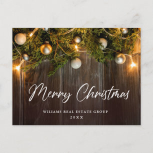 Pine Cones Christmas Holiday Corporate Greeting Postcard