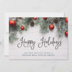 Pine Cones Christmas Rustic Corporate Greeting Holiday Card